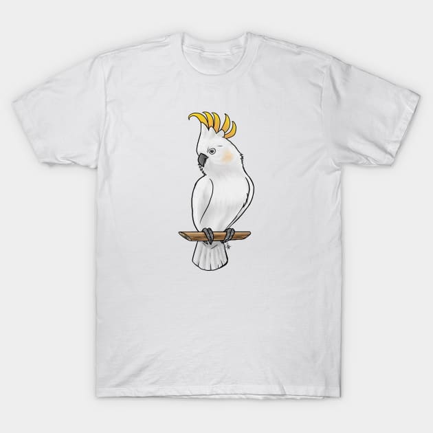 Bird - Citron Cockatoo - Crest Up T-Shirt by Jen's Dogs Custom Gifts and Designs